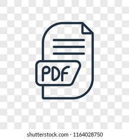 Pdf vector icon isolated on transparent background, Pdf logo concept