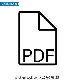 PDF vector icon  isolated on white background. Vector illustration.