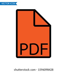 PDF vector icon  isolated on white background. Vector illustration.