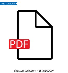 PDF vector icon  isolated on white background. Vector illustration.