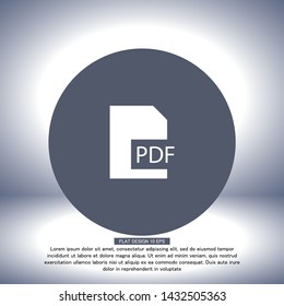 PDF Vector icon . Lorem Ipsum Illustration design
