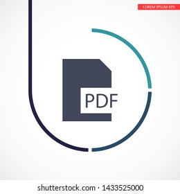 PDF Vector icon . Lorem Ipsum Illustration design
