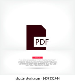 PDF Vector icon . Lorem Ipsum Illustration design