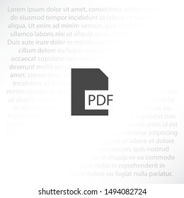 PDF Vector icon . Lorem Ipsum Illustration design