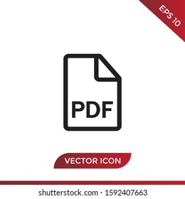 PDF vector icon in modern design style for web site and mobile app