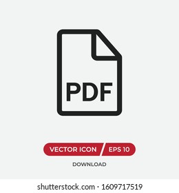 PDF vector icon in modern design style for web site and mobile app