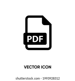 PDF vector icon. Modern, simple flat vector illustration for website or mobile app.Document symbol, logo illustration. Pixel perfect vector graphics