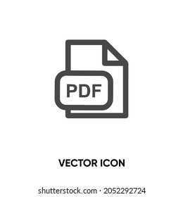 PDF vector icon. Modern, simple flat vector illustration for website or mobile app.Document symbol, logo illustration. Pixel perfect vector graphics	