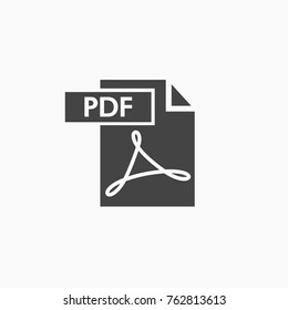 PDF vector icon on trendy light grey background.