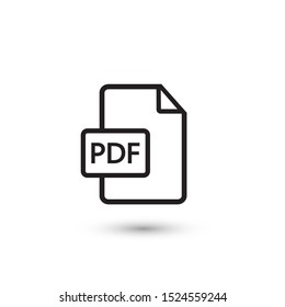 PDF vector icon on white. Vector