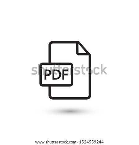 PDF vector icon on white. Vector