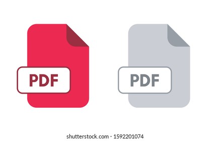 PDF vector icon set. Illustration button.