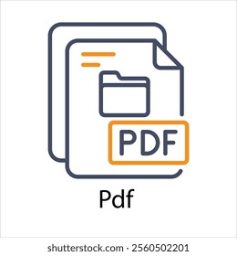 Pdf Vector icon stock illustration