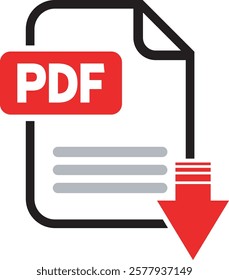 PDF vector illustration icon. Modern vector illustration of PDF icon. Modern vector illustration of PDF icon, ideal for internet or business