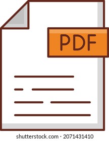ilustración de vector PDF en un fondo transparente. Símbolos de calidad premium. Icono de color plano de línea vectorial para el concepto y el diseño gráfico.