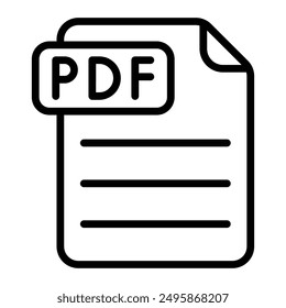 PDF Vector Line Icon Design