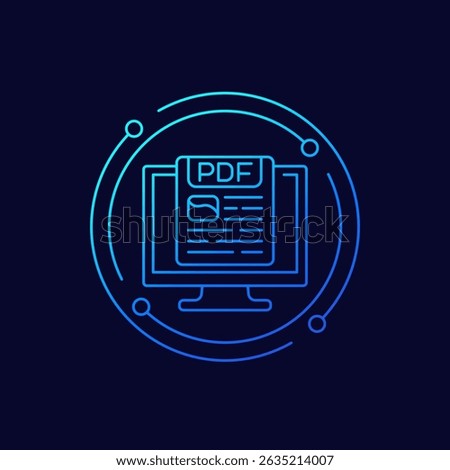 PDF viewer or editor icon, linear design