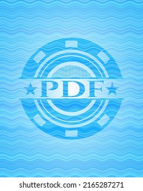 PDF water representation emblem. Vector Illustration. Detailed. 