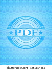 PDF water wave representation badge background.