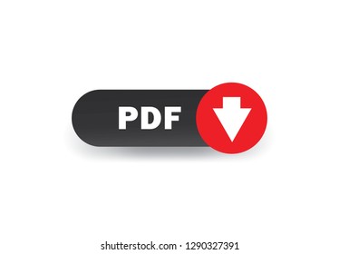 PDF web button black and red  vector illustration on background

