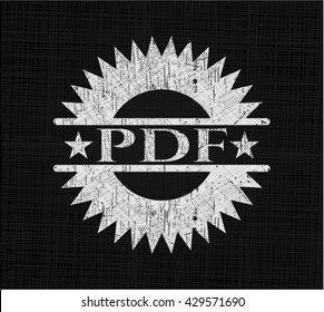 PDF written on a blackboard