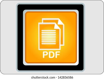 pdf yellow square web icon on grey background