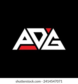 PDG triangle letter logo design with triangle shape. PDG triangle logo design monogram. PDG triangle vector logo template with red color. PDG triangular logo Simple, Elegant, and Luxurious design.