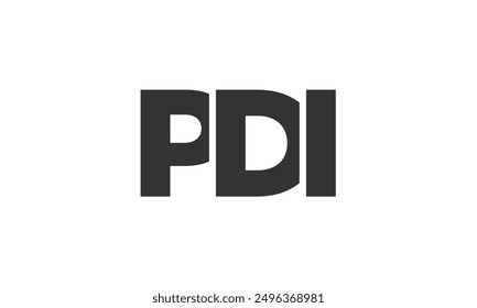 PDI logo design template with strong and modern bold text. Initial based vector logotype featuring simple and minimal typography. Trendy company identity ideal for businesses brand presence.