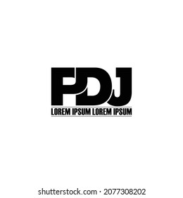 vector de diseño de logotipo de letra monograma PDJ