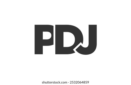 PDJ logo design template with strong and modern bold text. Initial based vector logotype featuring simple and minimal typography. Trendy company identity ideal for businesses brand presence.