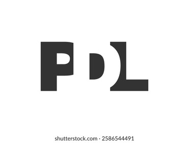 PDL logo design. Initial letter P D L bold font style for tech startups, consulting, corporate branding. Creative company name, headlines typography identity, trendy logotype. Vector illustration.