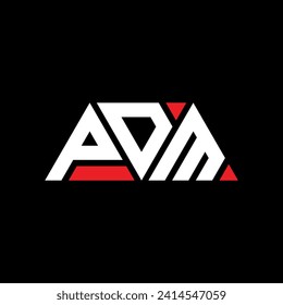 PDM Dreiecksbuchstabe Logo Design mit Dreiecksform. PDM Dreieck Logo Design Monogramm. PDM Dreieck Vektor Logo Vorlage mit roter Farbe. PDM dreieckiges Logo Simple, Elegant und Luxury Design.