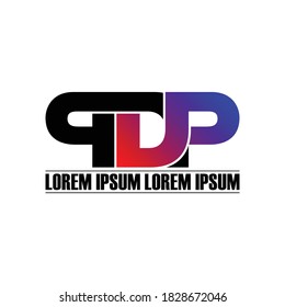 PDP letter monogram logo design vector