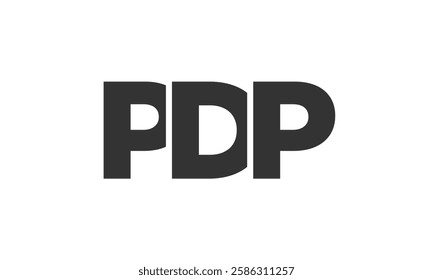 PDP logo design template with strong and modern bold text. Initial based vector logotype featuring simple and minimal typography. Trendy company identity ideal for businesses brand presence.
