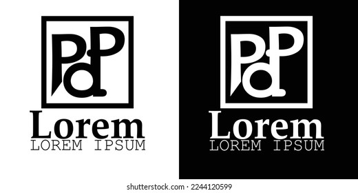 PDP logo design templates  black and white 