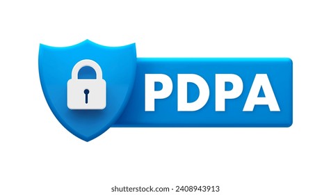 PDPA Compliance Shield Icon - Data Protection and Privacy Security Certification Badge