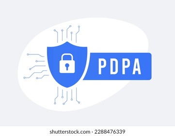 PDPA Protect PII data - Personal data protection act. PDPA Secure data management and prevent hacker attacks with padlock icon in internet technology networking. Personal data protection regulations