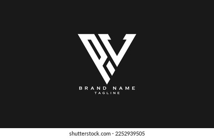 PDV, RDV, RV, Abstract initial monogram letter alphabet logo design