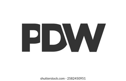 PDW logo design template with strong and modern bold text. Initial based vector logotype featuring simple and minimal typography. Trendy company identity ideal for businesses brand presence.