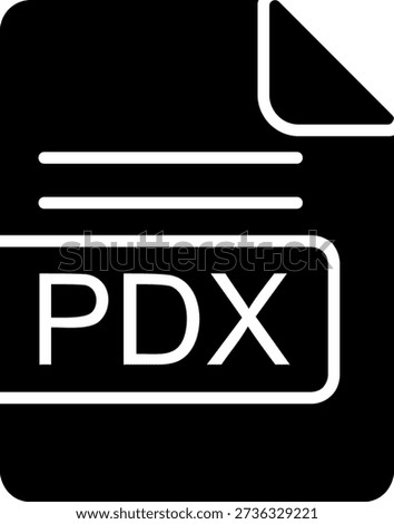 PDX File Format Glyph Vector Icon Design
