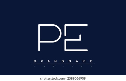 PE Abstract letter logo. This logo icon incorporate with abstract shape in the creative way