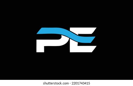 PE alphabet letters logo monogram