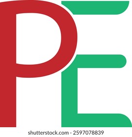 PE Alphabet Logo Designs Vector Illustration