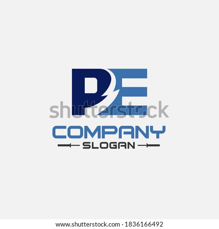 PE company Logo vector EPS.