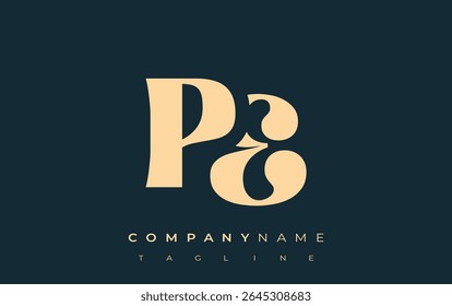 PE Creative Abstract Typography Design de logotipo. Logotipo elegante que combina tipografia arrojada e formas criativas, ideal para soluções de marca e identidade.