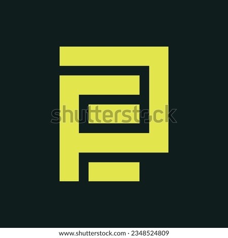 PE creative and modern vector logo design