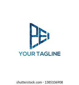 PE Creative Polygon logo Design 