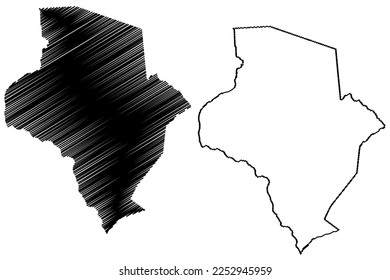 Pe de Serra municipality (Bahia state, Municipalities of Brazil, Federative Republic of Brazil) map vector illustration, scribble sketch Pé de Serra map