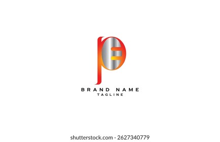 PE, EP, Abstract initial monogram letter alphabet logo design
