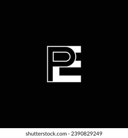 PE or EP abstract letter logo. Awesome artistic branding company different colors illustration icon or monogram design.